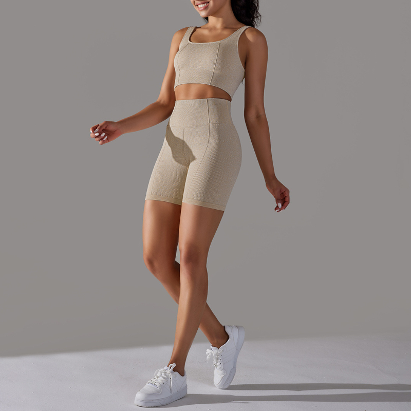 Pilates Yoga Kit - レディースアクティブピラティスヨガトラックスーツセクシーシームレスクロップトップスポーツフィットネス2ピースセットジムセット新作スポーツウェア