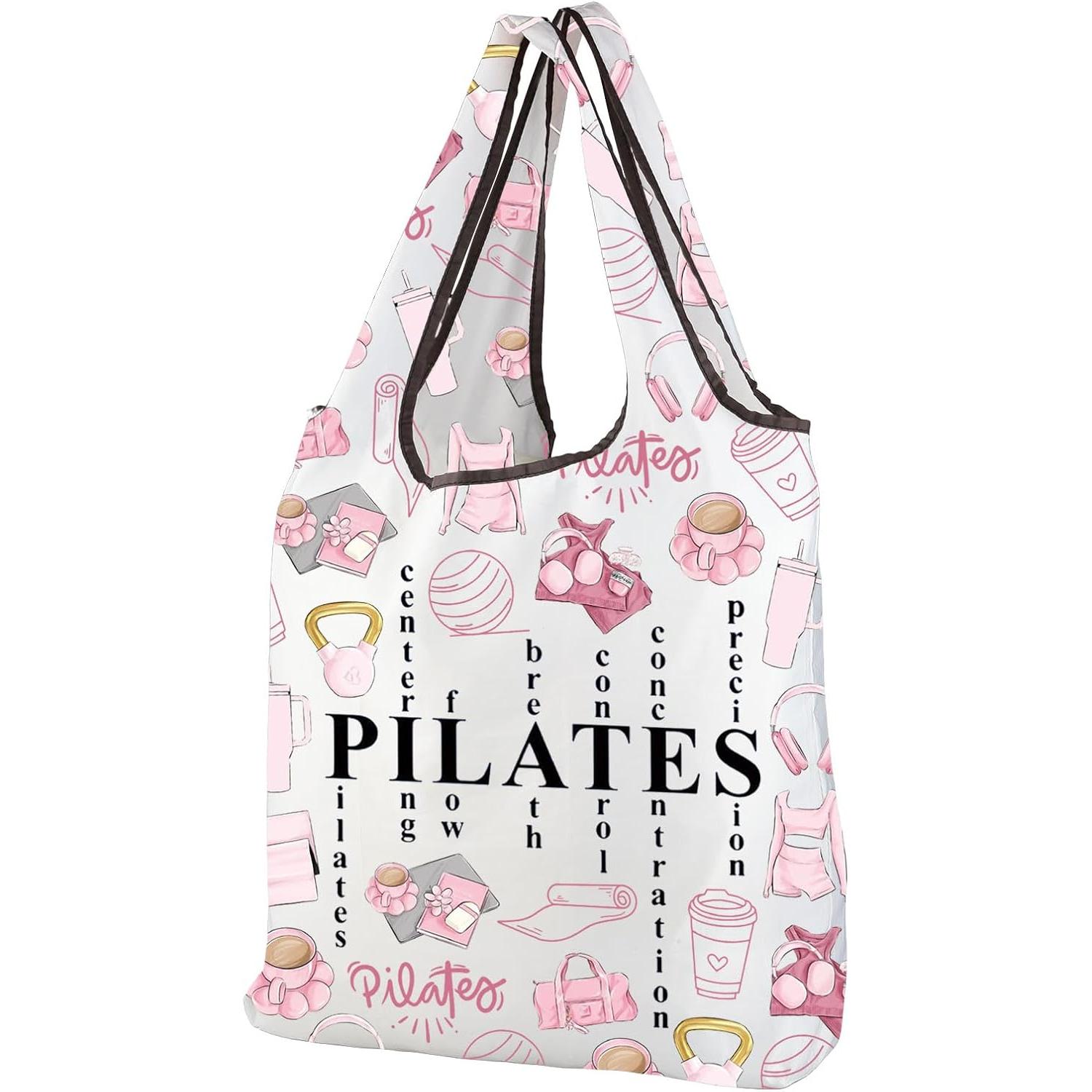 Pilates Yoga Instructor - ピンクのピラティス トートバッグ 女性へのギフト ヨガ愛好家へのギフト インストラクターへのギフト 面白いピラティス