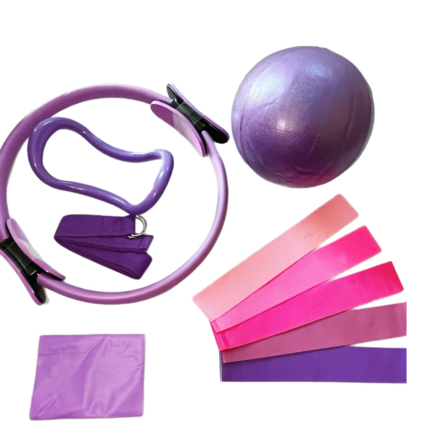 Pilates Yoga Resistance Ring - カスタマイズロゴ入り5点セットホームジムレジスタンストレーニングフィットネスセット25cmサークルピラティスボールヨガリングエクササイズサポート