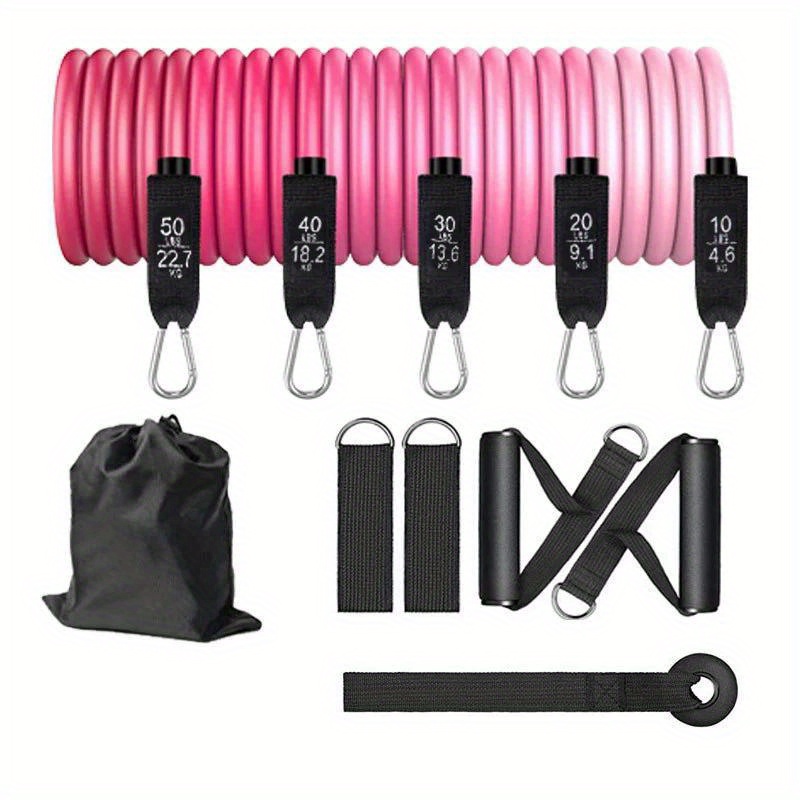 Pilates Yoga Barı - 11点セット強化ピラティスバー、レジスタンスバンド付き、ホームヨガフィットネスストレッチリハビリトレーニングワークアウトキット
