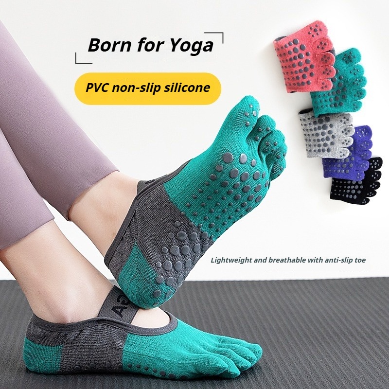 Fitness Yoga Pilates - プロのピラティス用滑り止め付き五本指アンクルソックス 女性用 オールシーズン対応 通気性 フィットネス ヨガ