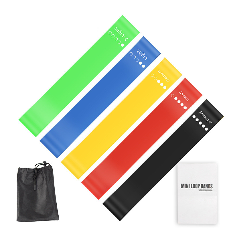 Pilates Yoga Kit - 5本セット TPEレジスタンスバンドセット 収納バッグ＆マニュアル付き、ヨガ・ピラティス・筋力トレーニング・ホームジム用伸縮性エクササイズバンド
