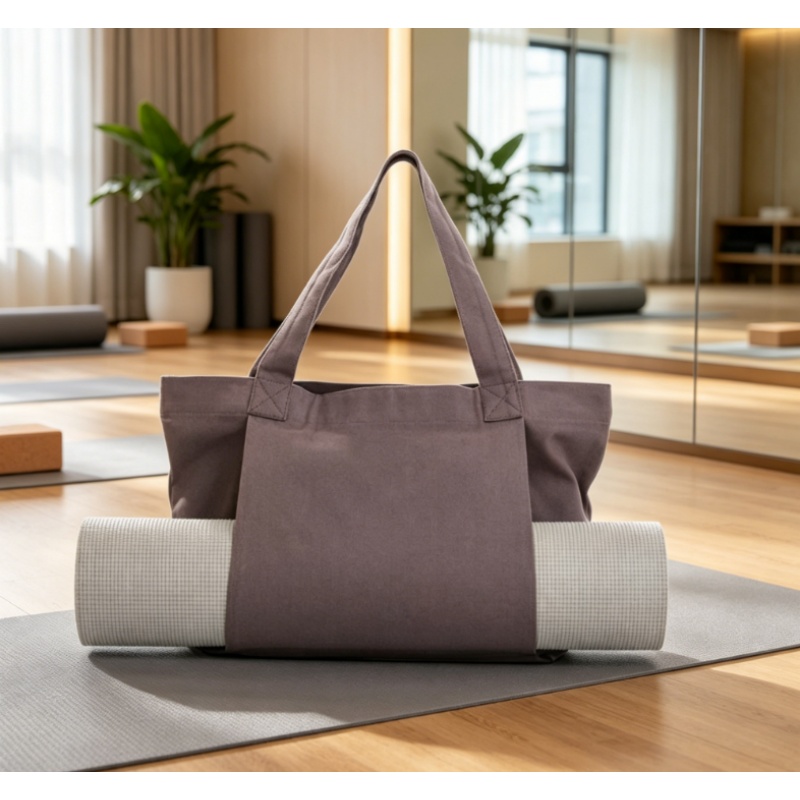 Pilates Yoga Kit - 1pc ヨガバッグヨガマット収納トート大容量ポータブルキャンバス収納バッグフィットネスピラティス屋外運動用