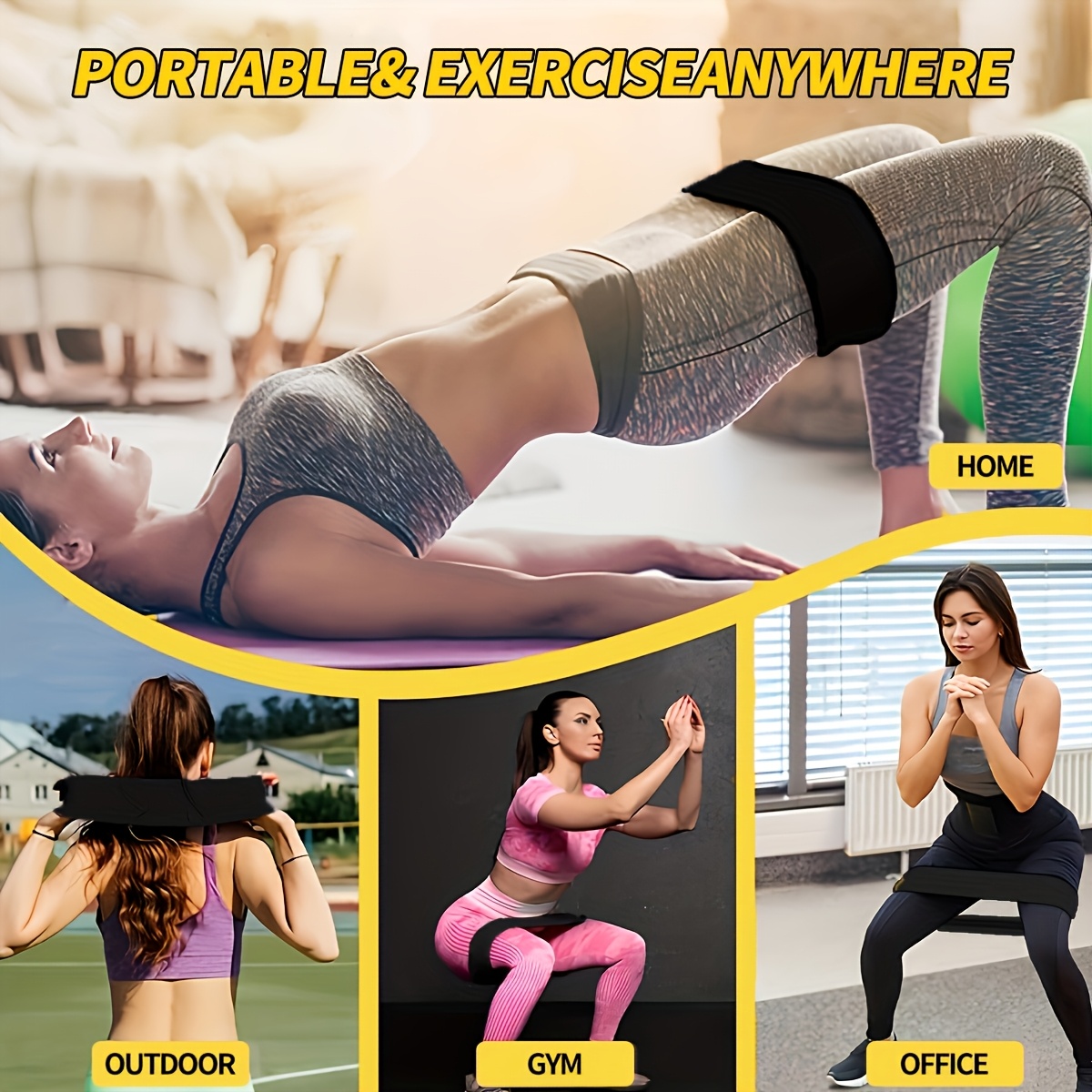 3本セットのレジスタンスバンド、脚やヒップ用の弾性エクササイ - Pilates Yoga Kit のレビューと価格