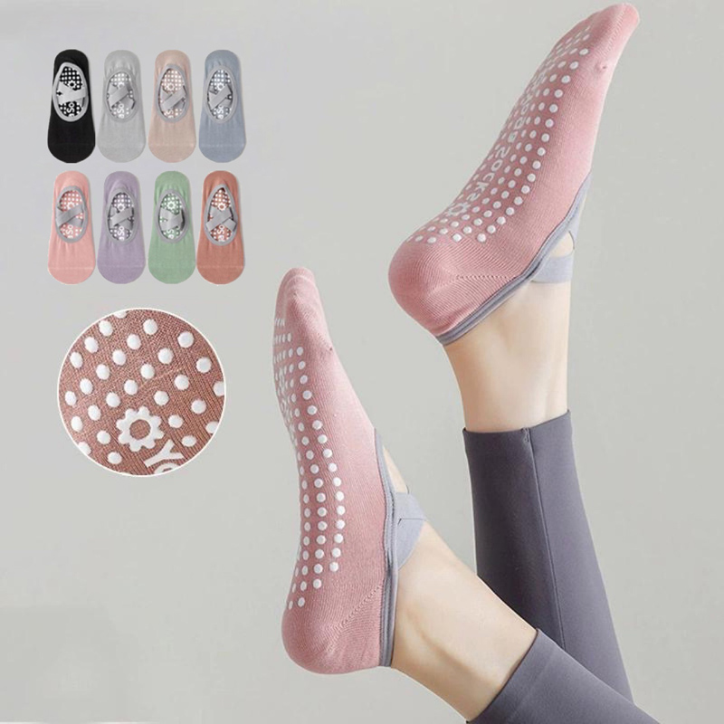 通気性タオル底ヨガソックス女性シリコーンノンスリップ包帯ピラ - Fitness Yoga Pilates のレビューと価格