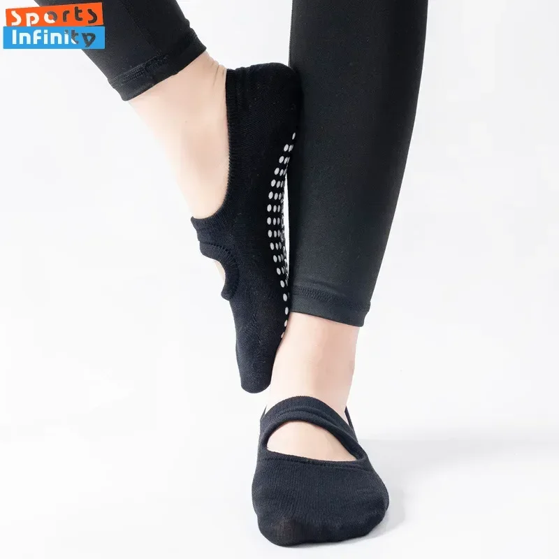 女性用シリコン滑り止めバックレスヨガソックス,屋内,バレエ, - Fitness Yoga Pilates のレビューと価格