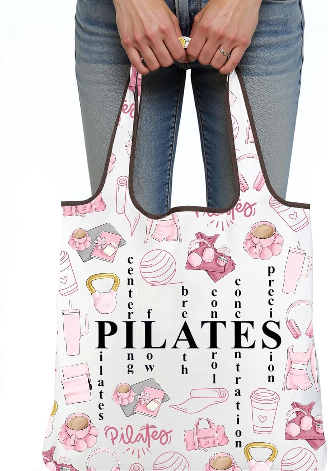 ピンクのピラティス トートバッグ 女性へのギフト ヨガ愛好家 - Pilates Yoga Instructor のレビューと価格