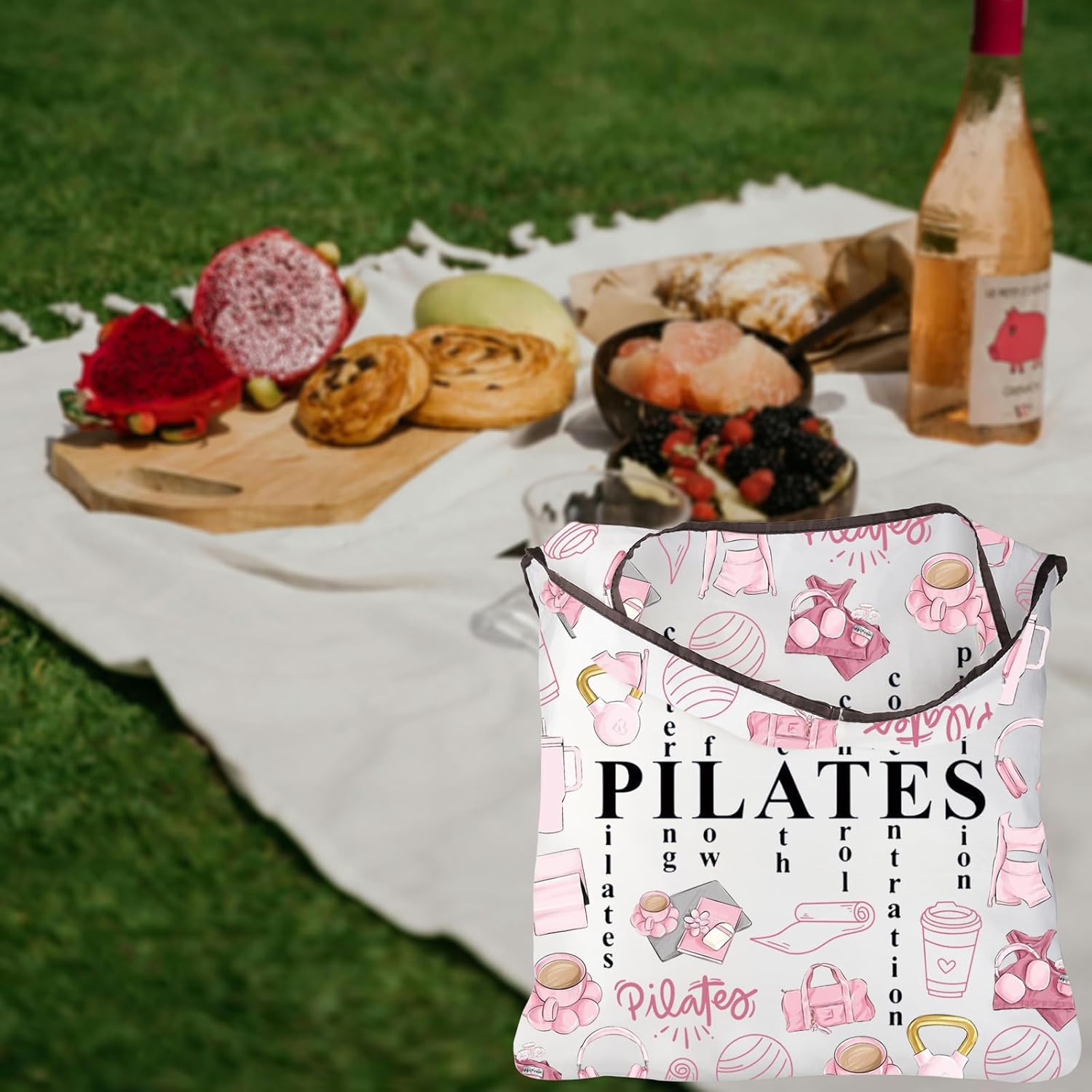 ピンクのピラティス トートバッグ 女性へのギフト ヨガ愛好家 - Pilates Yoga Instructor のレビューと価格