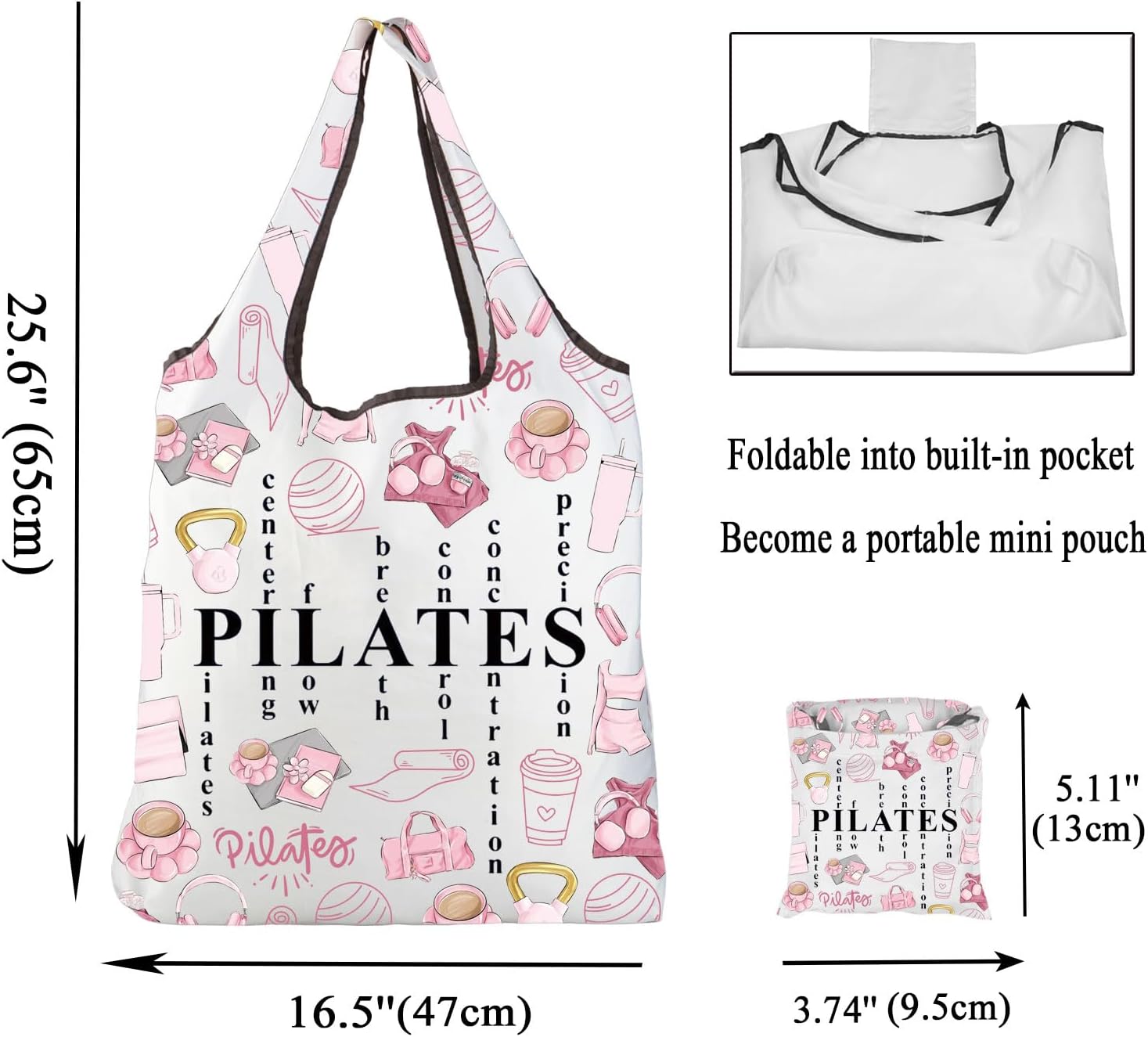 ピンクのピラティス トートバッグ 女性へのギフト ヨガ愛好家 - Pilates Yoga Instructor のレビューと価格