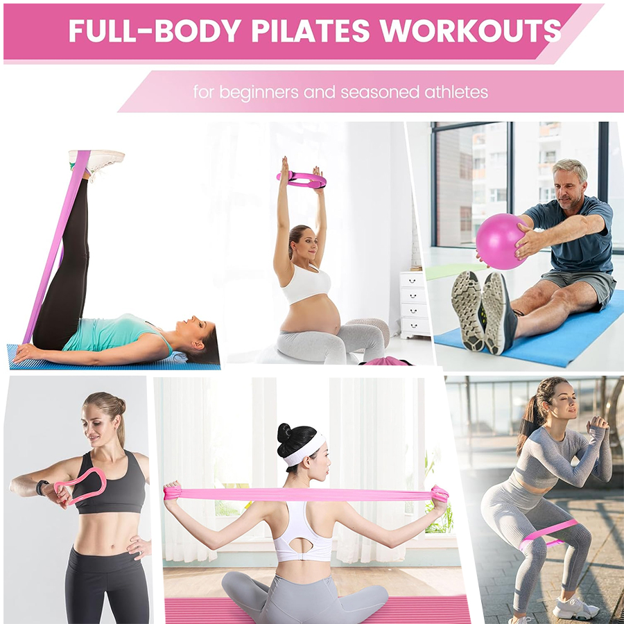 カスタマイズロゴ入り5点セットホームジムレジスタンストレーニ - Pilates Yoga Resistance Ring のレビューと価格