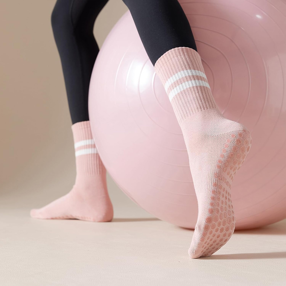 女性用グリップ付きヨガピラティスソックス、滑り止めグリップコ - Pilate Yoga Workout のレビューと価格