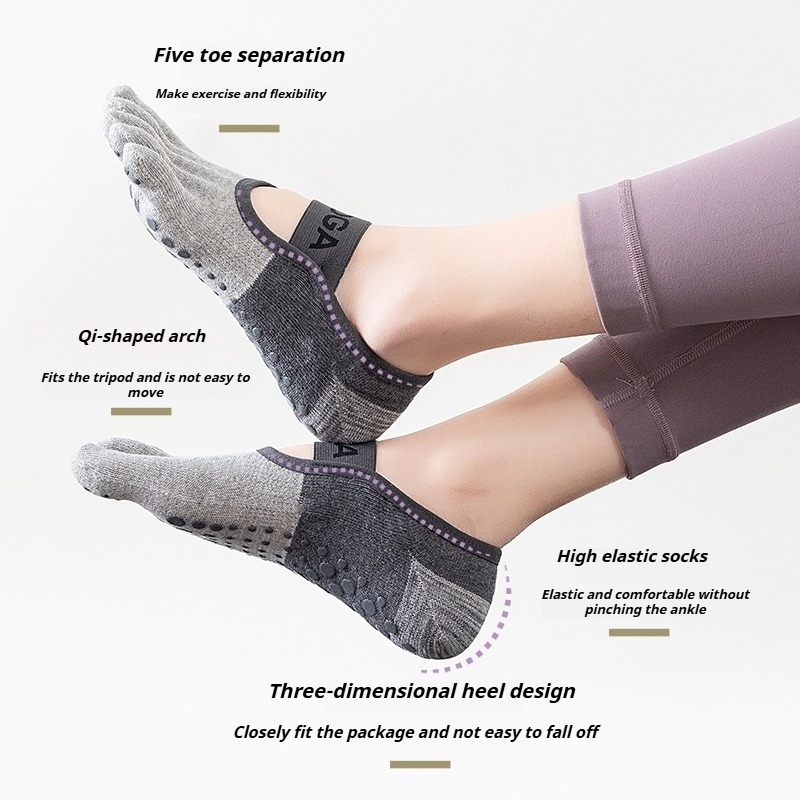 プロのピラティス用滑り止め付き五本指アンクルソックス 女性用 - Fitness Yoga Pilates のレビューと価格
